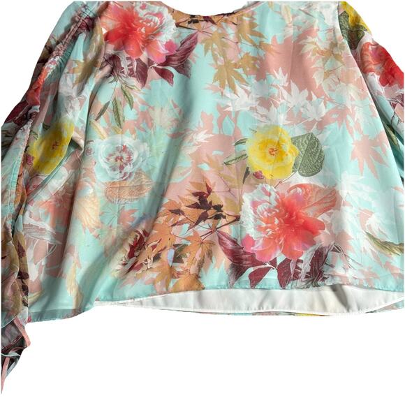 VINCE CAMUTO Vibrant Watercolor Flowers Blouse Size XL - Picture 4 of 7